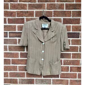 Vintage 1980s Kasper for A.S.L. Blazer Ladies Suit Jacket Brown Pin Stripes